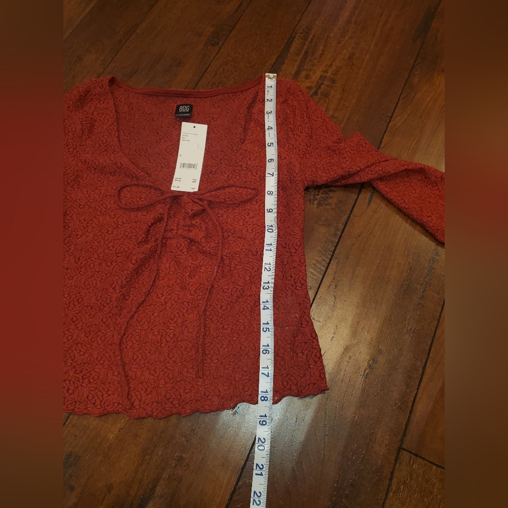BDG Urban Outfitter Kimchi Blue Quinn Lace Long Sleeve Top Medium - Picture 13 of 16
